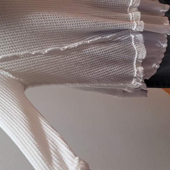 We The Free Free People Womens Extra Small Bohemian Casual V-Neck Waffle Top - Picture 6 of 12